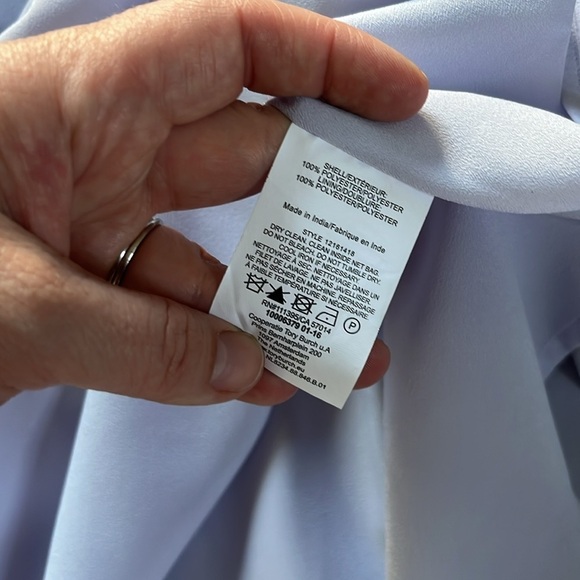 Tory Burch Sadie Floral Applique Dress French Lavender Long Sleeves - Picture 12 of 14